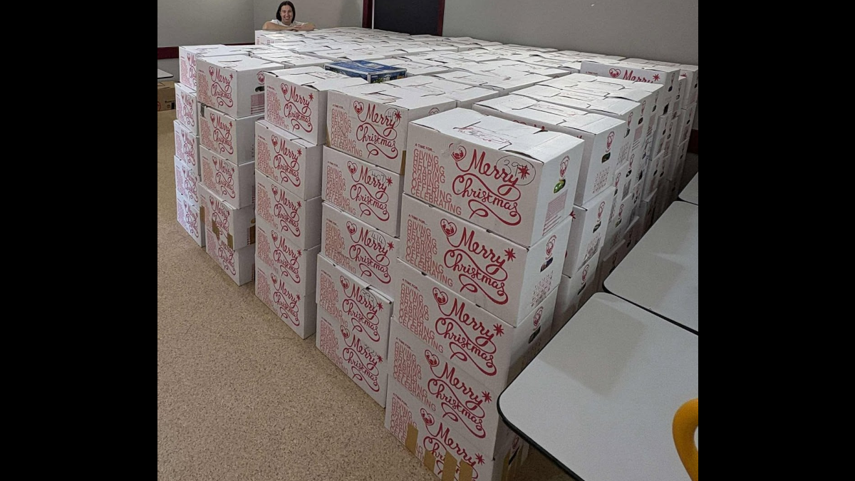 Room full of organized boxes